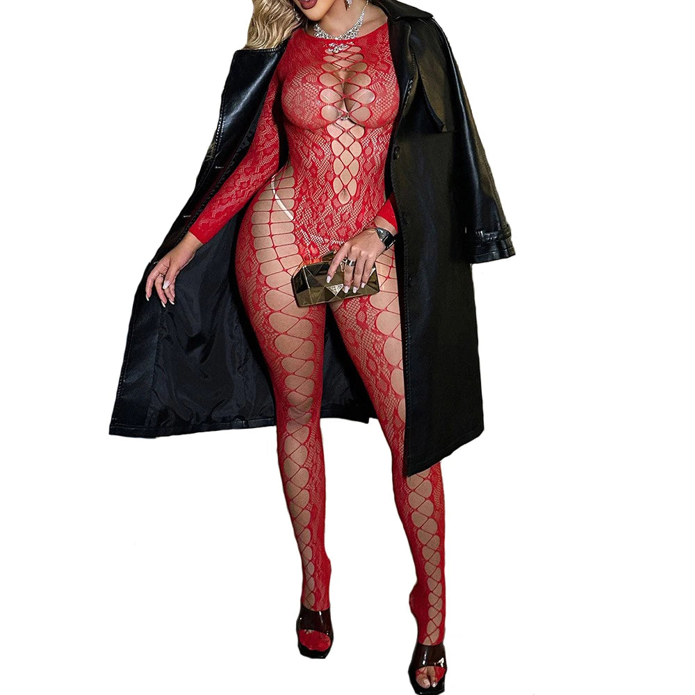Ensemble de lingerie résille transparente
